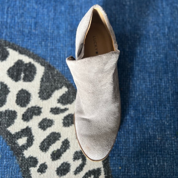 NWOT Lucky Brand Gray Suede Booties - Picture 2 of 2